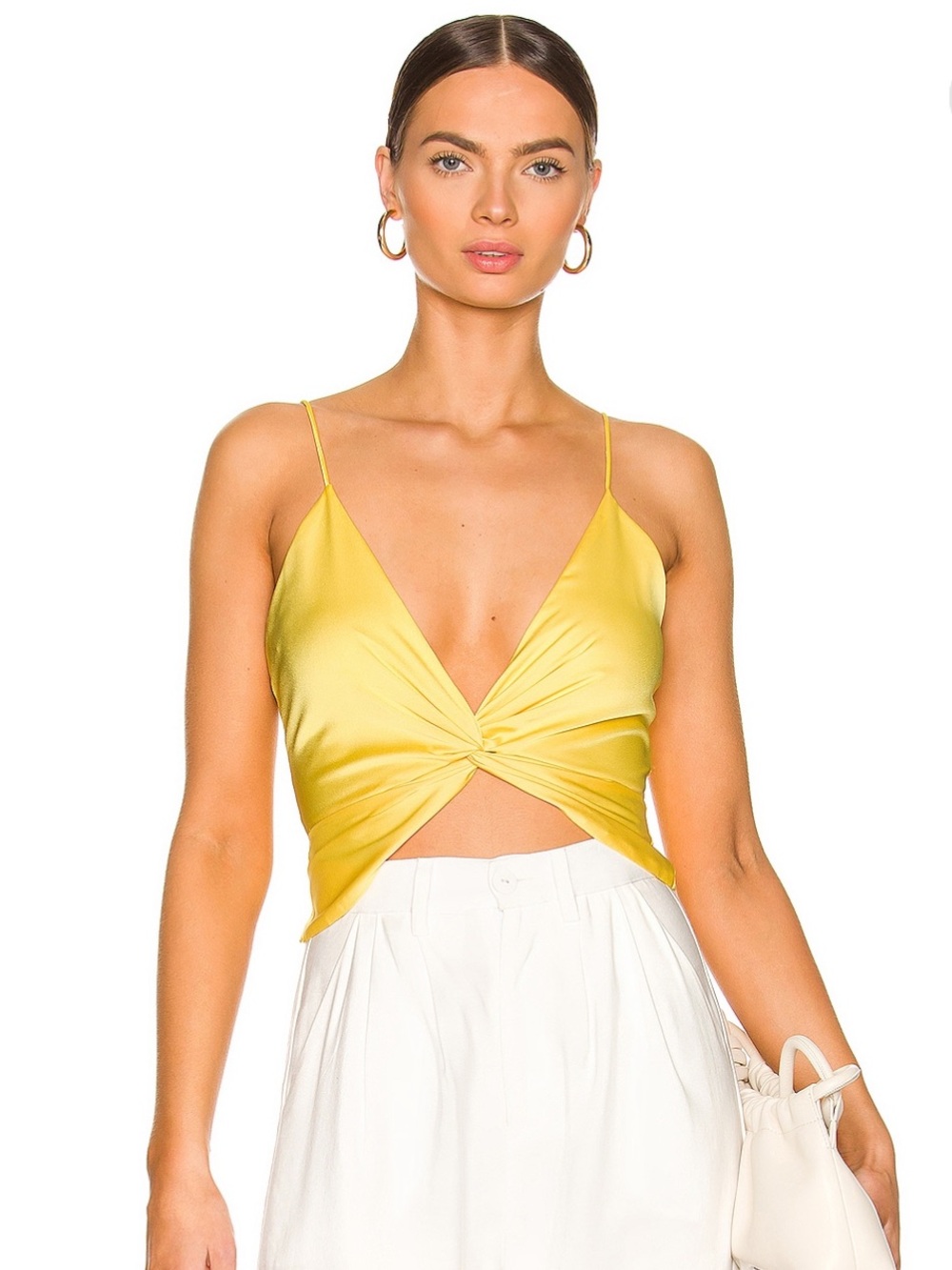 More to Come Twist Front Crop Top - Yellow